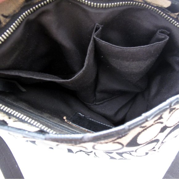 Coach Signature Crossbody monogram gray & Black Shoulder pre owned luxur… - Picture 10 of 11